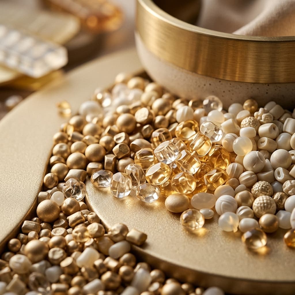 Cinematic raw polymer granules
